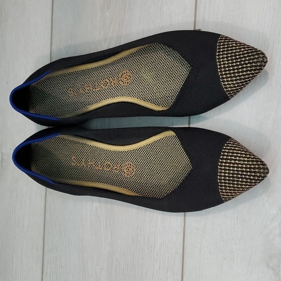 Rothy’s Womens Licorice Pointed Retired Toe Flats Loafer Ballet shoes sz 10 - Picture 3 of 16